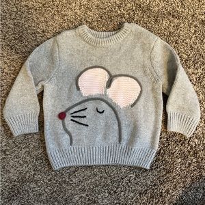 Hanna Andersson mouse sweater 12-18m